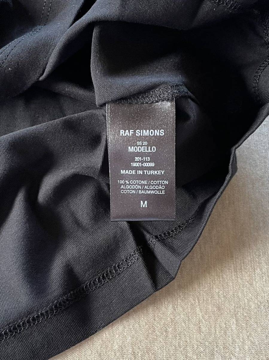 黒M新品 RAF SIMONS Garden of Even プリント Tシャツ 半袖 カットソー 20SS size M 黒 ラフシモンズ メンズ  ブラック