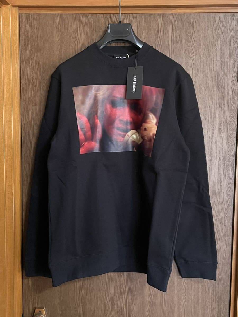 黒S新品64%off RAF SIMONS フォトプリント スウェット シャツ 19AW size S 黒 ラフシモンズ メンズ 長袖 トレーナー ブラック