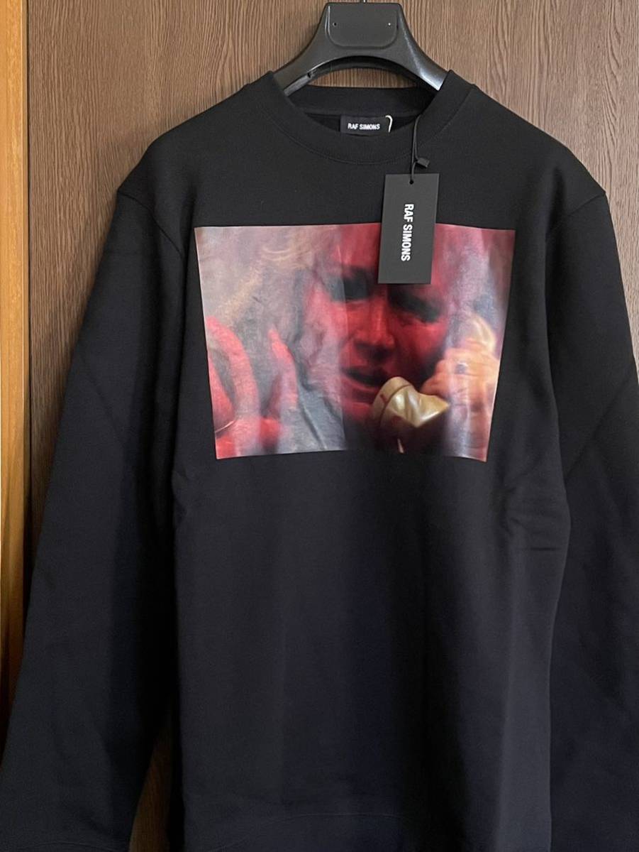 黒L新品60%off RAF SIMONS フォトプリント スウェット シャツ 19AW