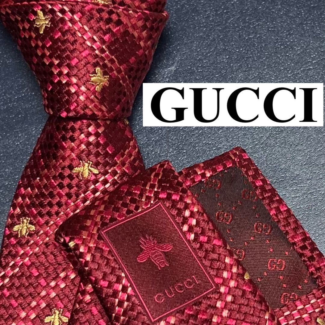 かわいい！ ✨完売品✨現行 GUCCI ネクタイ シルク ワンポイント 蜂