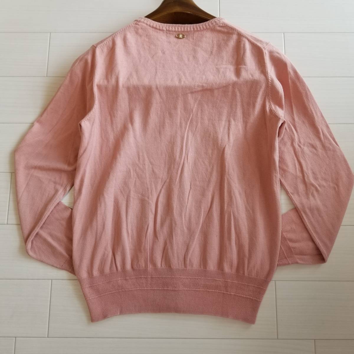nano*universe Nano Universe knitted cardigan tops round neck button long sleeve lady's size 38 pink mm86