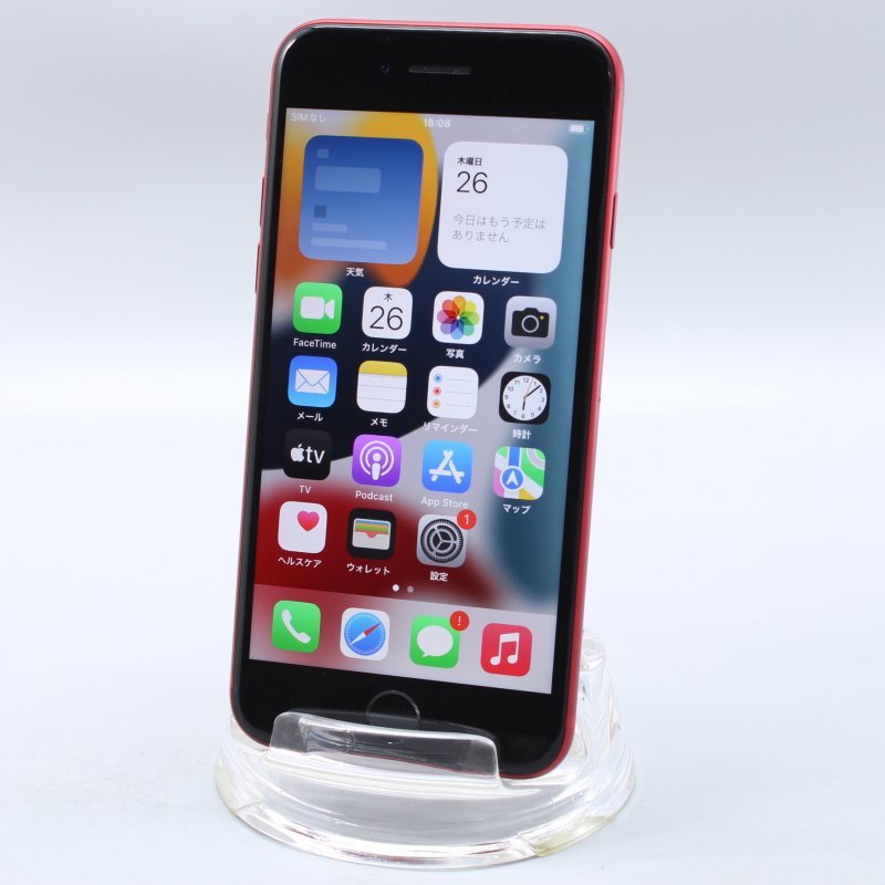Apple iPhoneSE 64GB (PRODUCT)RED (第2世代) A2296 MX9U2J/A バッテリ82%■SIMフリー(SIMロック解除済)★Joshin9043【1円開始・送料無料】_画像1