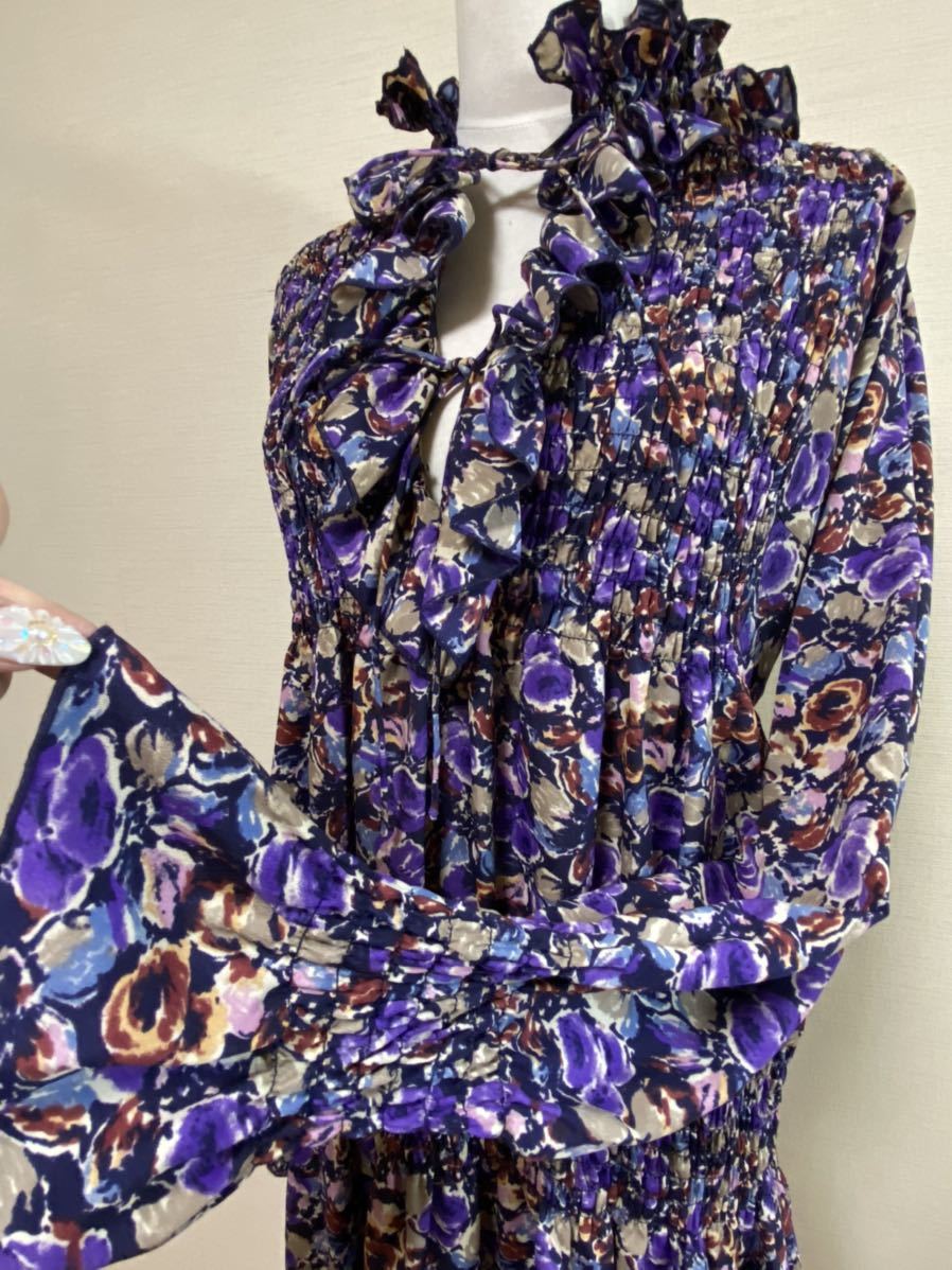 希少 超美品 ANNA SUI アナスイ ゴールドラメ感ロングコート 大阪公式
