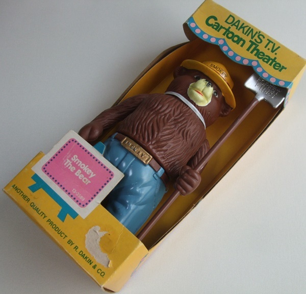 Vintage 70s Dakin производства с коробкой Smokey Bear дымчатый Bear медведь кукла герой предприятие предмет Vintage Hong Kong производства неиспользуемый товар 