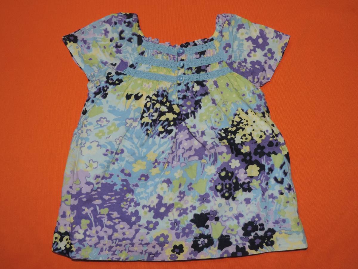 *baby Gap. . flower print purple × yellow series short sleeves *90 centimeter * Gap *