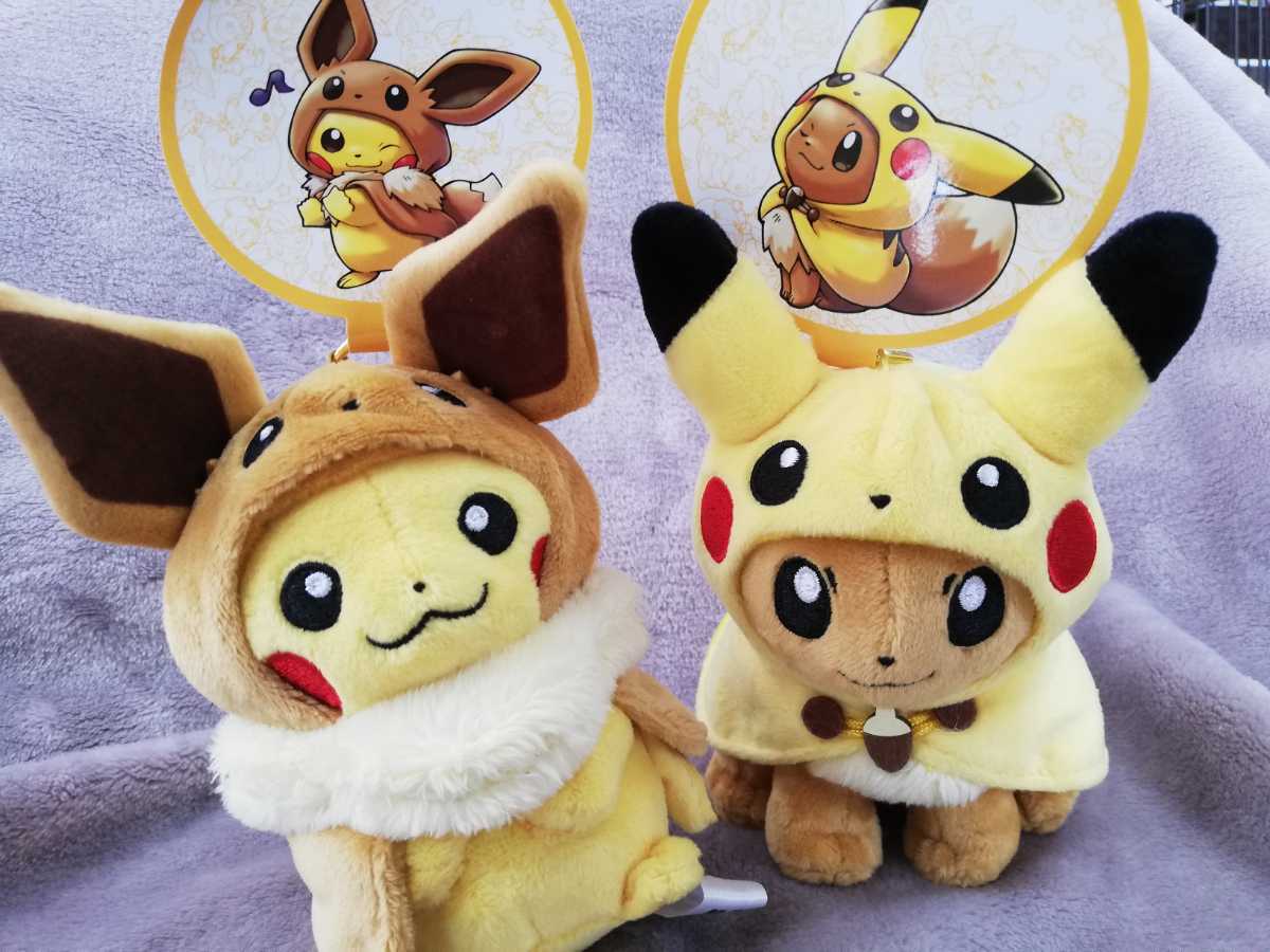 ポケモンセンター グッズ イーブイ ポンチョ ピカチュウ ぬいぐるみ