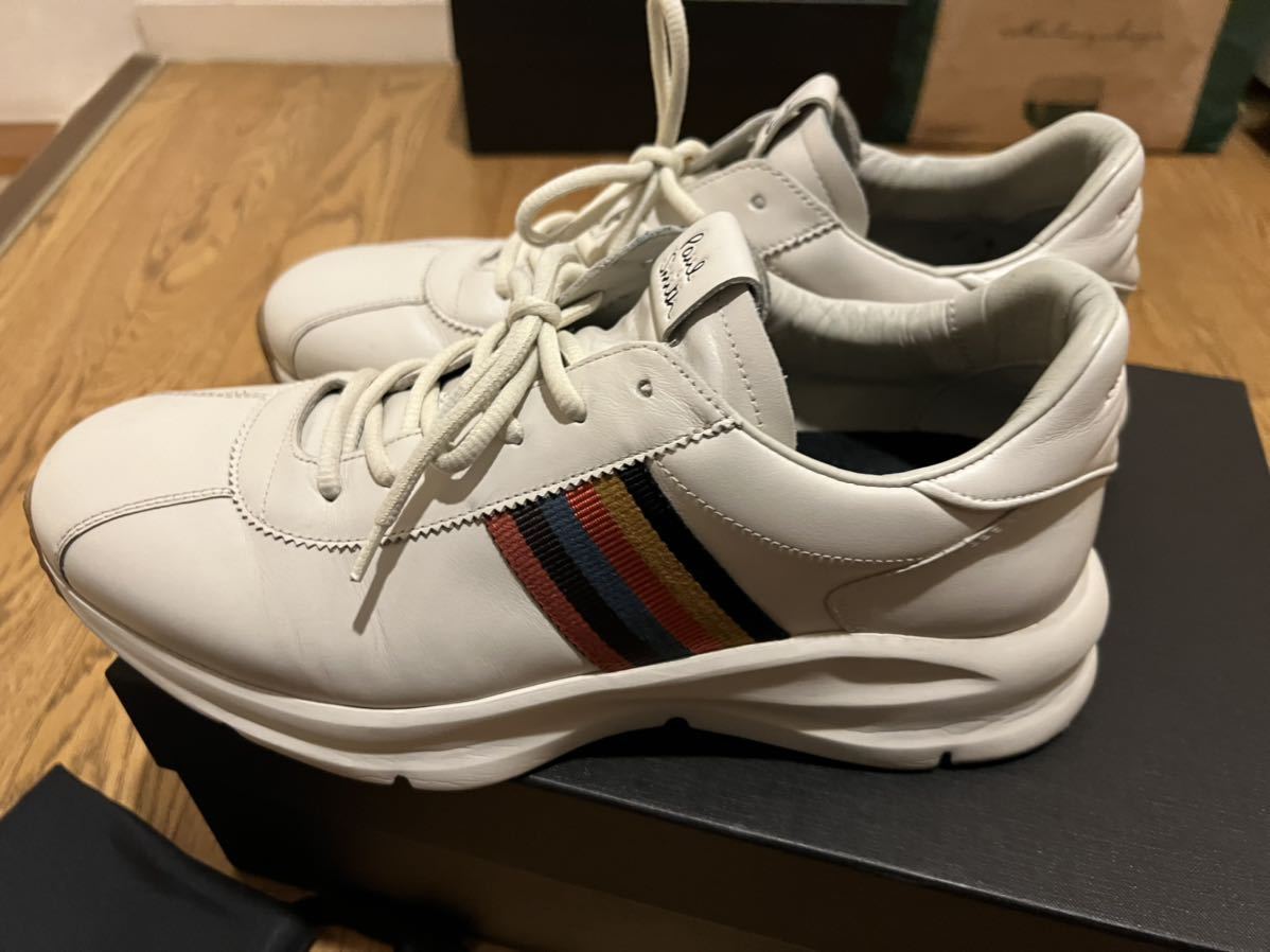 直送商品 Smith Paul 現行モデル ポールスミス 牛革 アイボリー マルチ