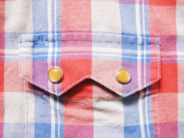 美品 Levi's リーバイス 半袖シャツ チェック柄 ウエスタンシャツ スナップボタン ヨーク Mサイズ_画像9