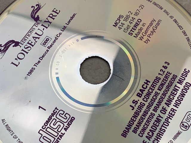 中古2CD　バッハ　ブランデンブルク協奏曲全曲　パイヤール　F65L-50045/6　YAE736_画像3