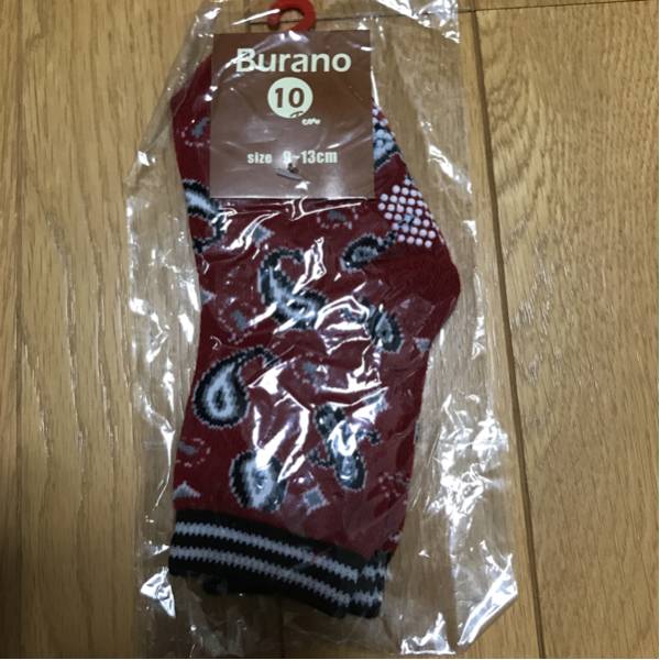  new goods unused Buranopeiz Lee pattern socks 9~13cm red 