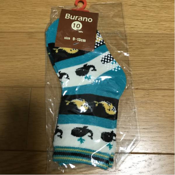  новый товар не использовался Burano кит рисунок носки 9~13cm