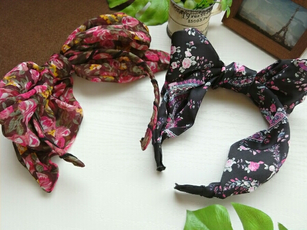  for children floral print Katyusha set together ribbon Kids hair - accessory hair ornament girl C