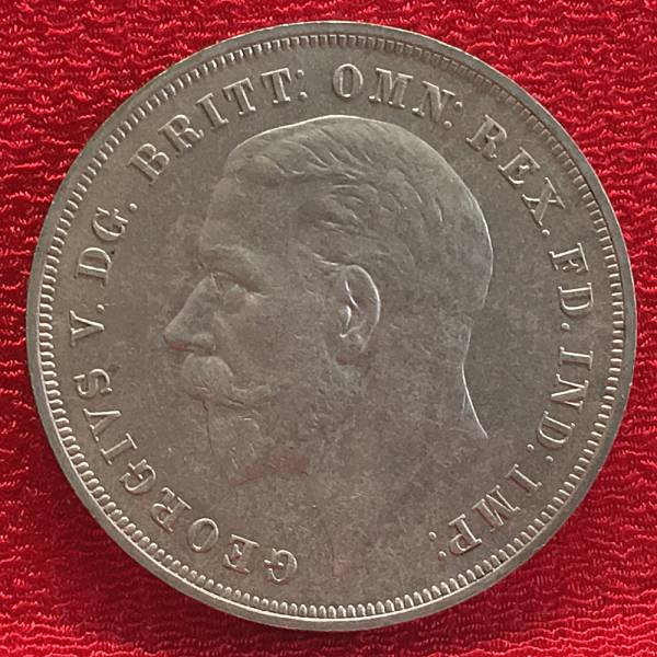 【Eco本舗】英国 1935 George V British Silver Crown ジョージ5世 アンティーク コイン 古銭 クラウン 銀貨 銀 シルバー [y-76]_画像1