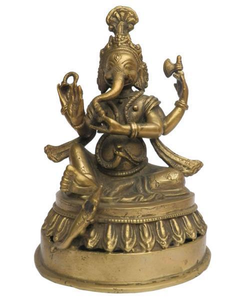■☆アジアン雑貨 ネパール仏像 真鍮製　ガネーシャー （NAG-2）_画像1