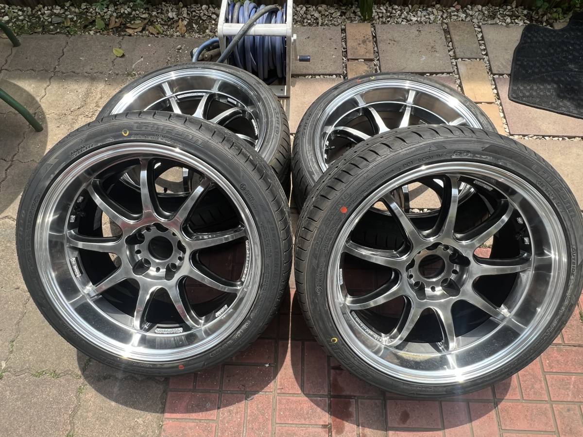 WORK EMOTION D9R 18インチ ワーク エモーション　9.5J +12 PCD114.3 5H グリミットシルバーダイヤカットリム ホイール 4本タイヤセット_画像1