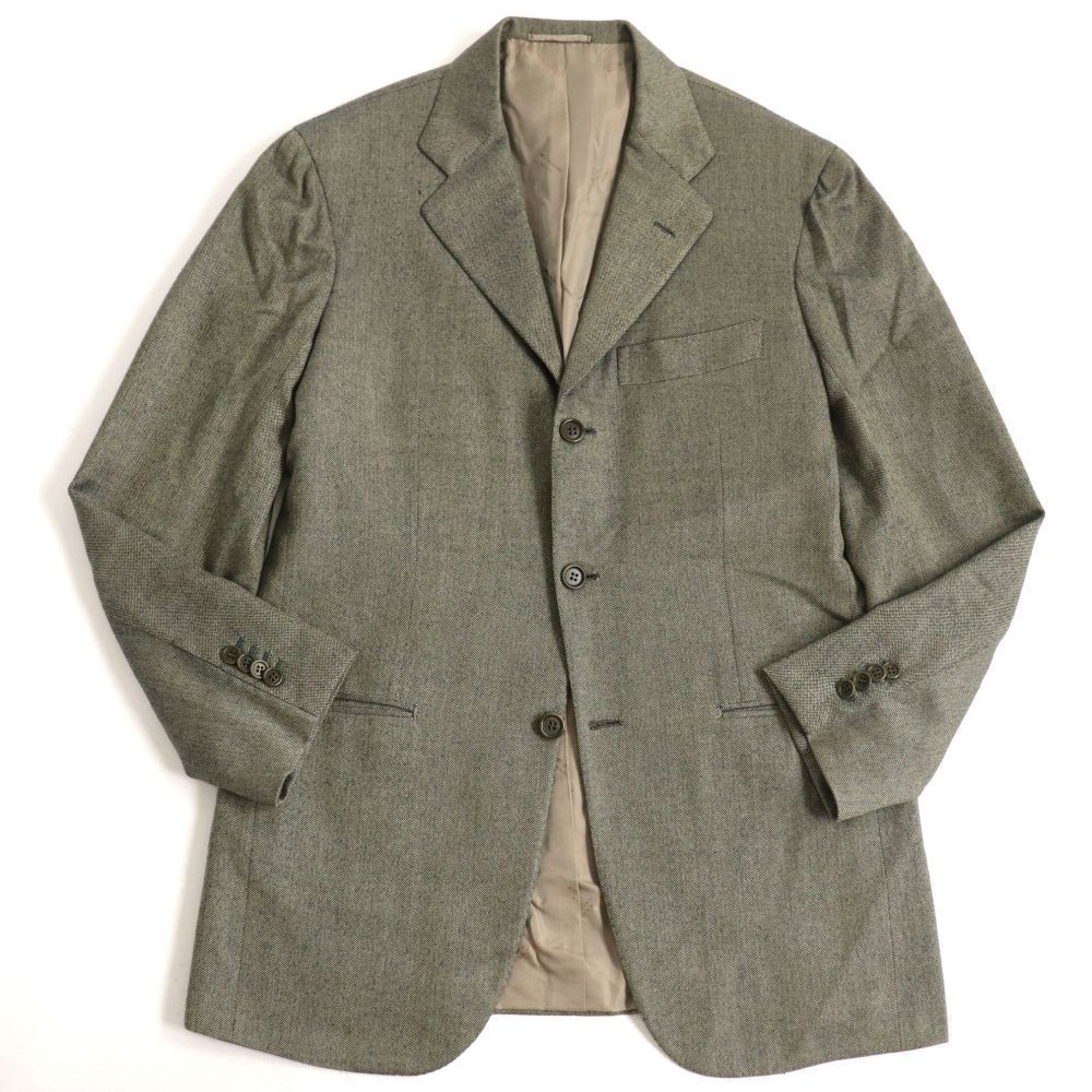美品▽Kiton キートン ヘリンボーン柄 カシミヤ100% テーラード