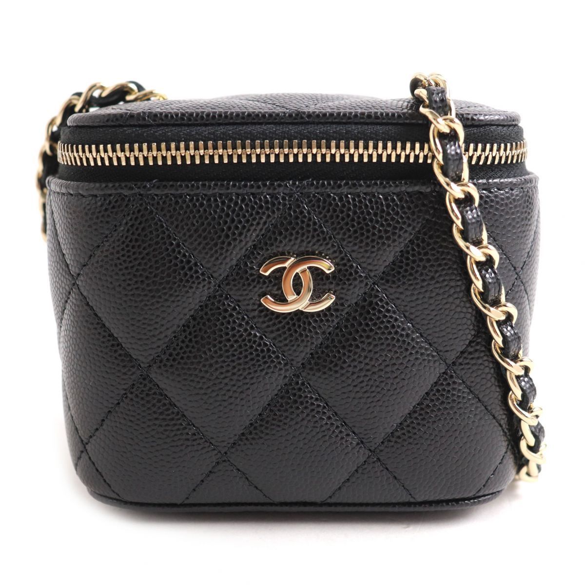 レディース CHANEL - CHANELミニバニティ キャビアスキン チェーン