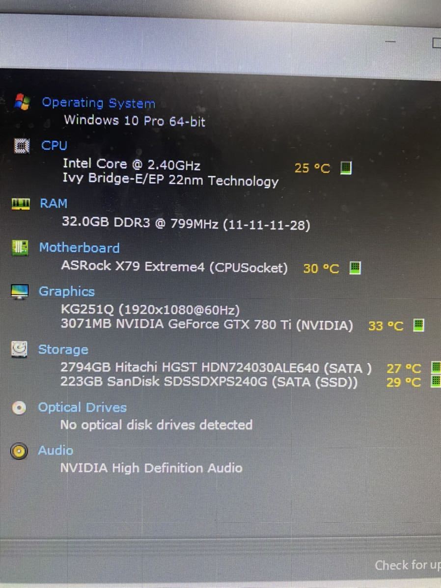 ゲーミングPC Xeon 10コア 32GBメモリー GTX780Ti SSD+HDD3TB Windows
