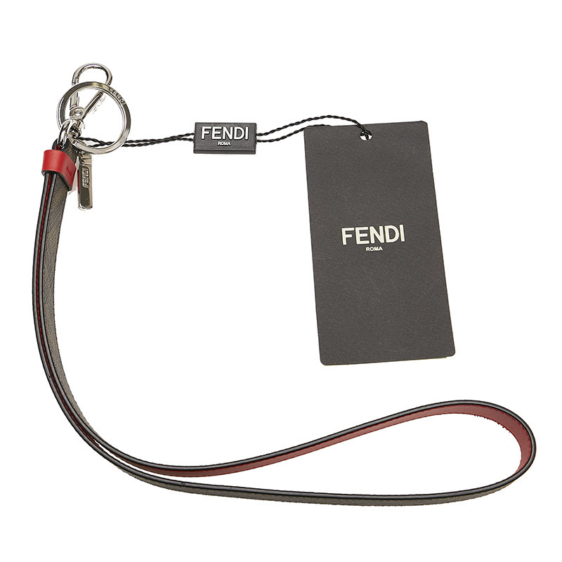 フェンディ ズッカ 7AR872 ブラウン レッド PVC レザー ショルダー