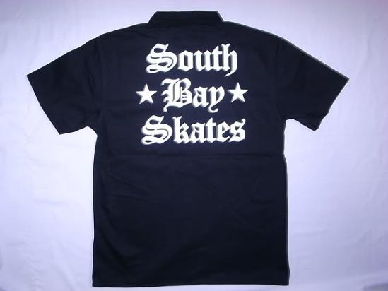 JB即決　SOUTH BAY SKATES サウスベイスケート STARS ロゴ オールドイングリッシュ ワークシャツ 黒 Mサイズ　新品