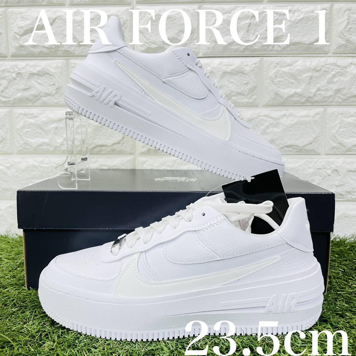 即決 ナイキ エアフォース 1 プラットフォーム トリプルホワイト NIKE WMNS AIR FORCE 1 PLT.AF.ORM AF1 白 厚底 23.5cm 送料込 DJ9946-100