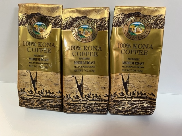 ROYAL KONA coffee ロイヤル コナコーヒー100% 挽きタイプ 198g　３set