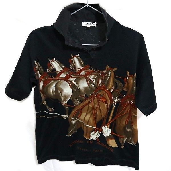HERMES 半袖シャツ 馬柄-