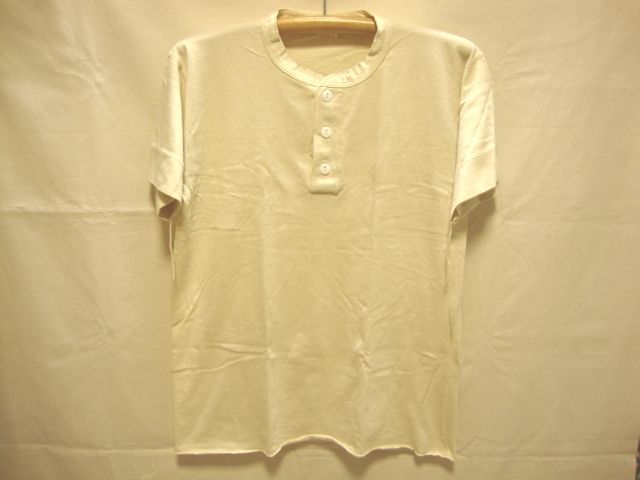 価格￥3.740- ヘルスニット【Healthknit】906S ヘンリーネック Tシャツ-半袖☆color【生成り】size【L】U.S.A綿/正規新品_画像1