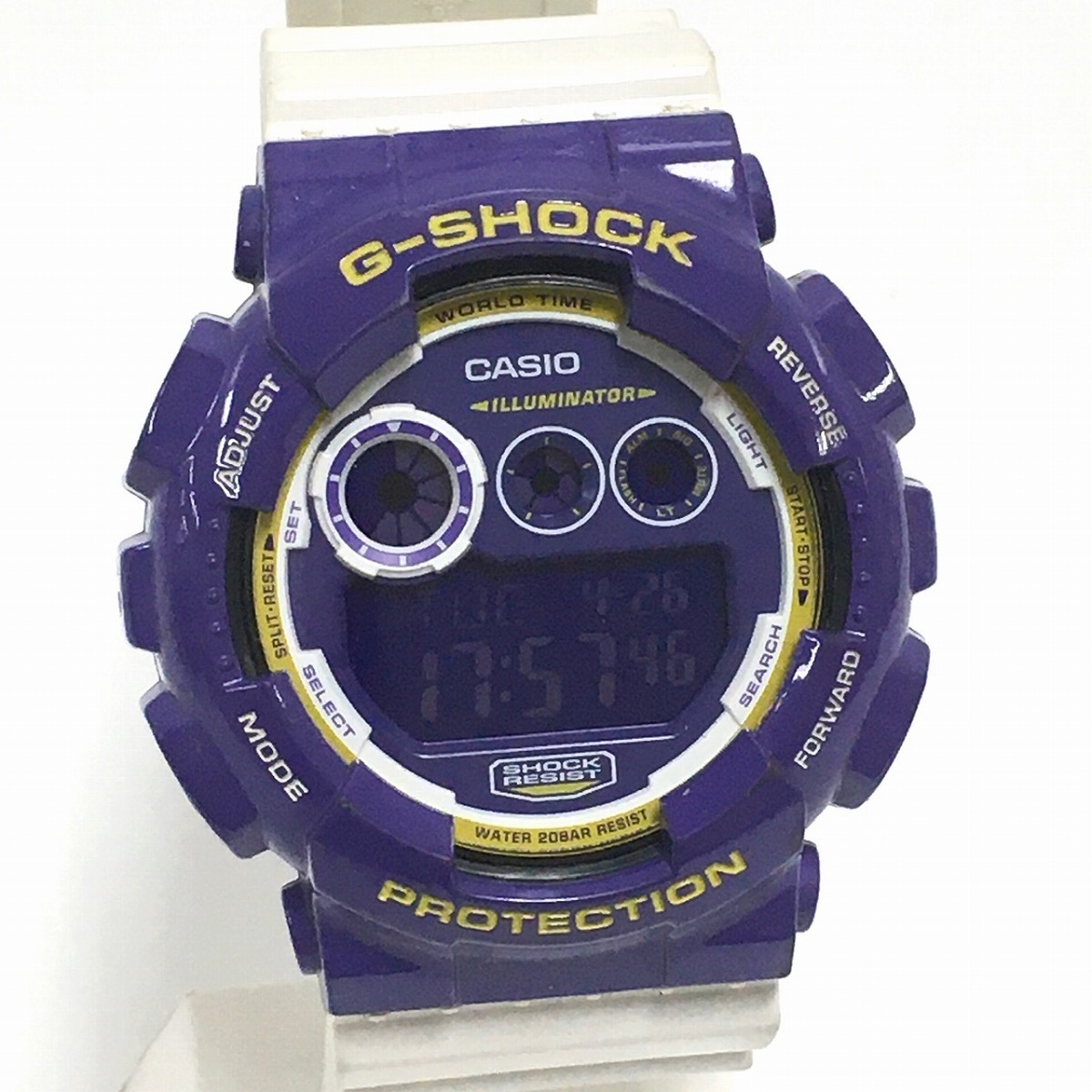 中古】CASIO G-SHOCK 腕時計GD-120CS-6 SPECIAL COLOR Crazy Colors  ムラサキ白黄色デジタル反転液晶ラバーバンドQZ 樹脂6396 日本代购,买对网