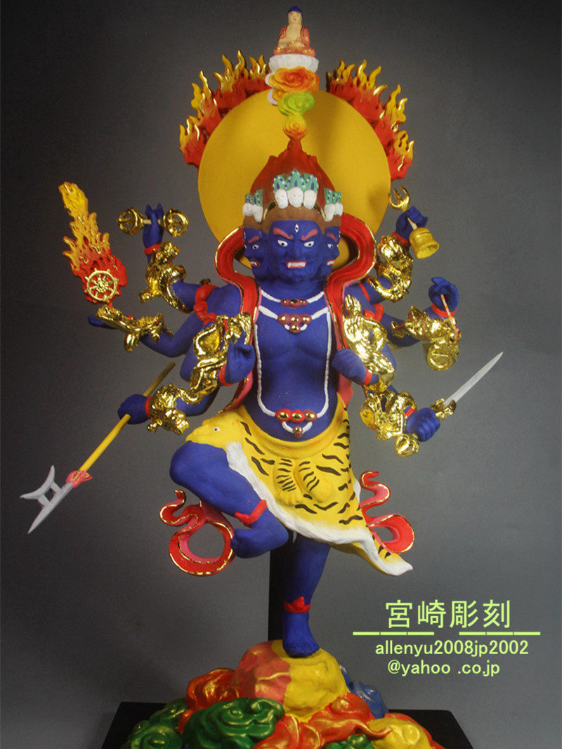 仏像 仏教工芸品 切金 極彩色 仏師で仕上げ品 精密細工 烏枢沙摩明王