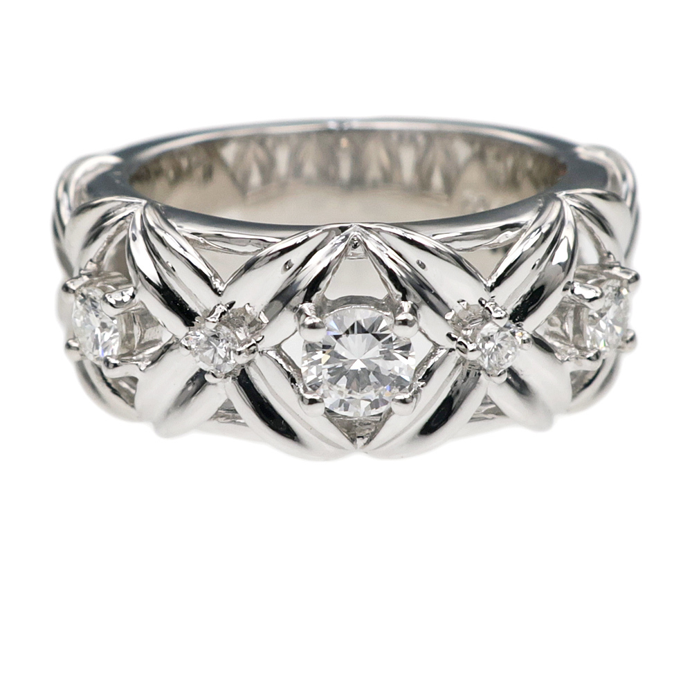 【感謝価格】 【名東】リング 指輪 高級 ジュエリー 13.5号 0.06ct 0.42ct ダイヤ プラチナ Pt950 プラチナ台