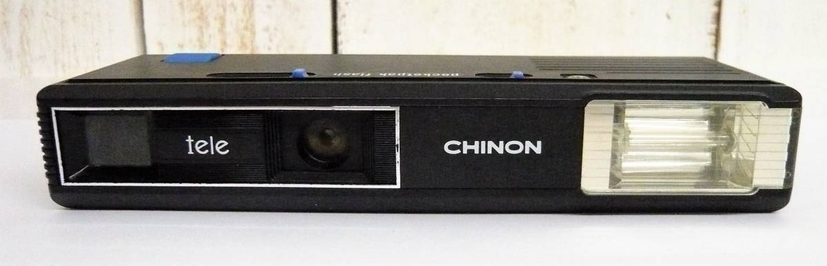 レトロ 当時物 RETRO CAMERA CHINON チノン フィルム カメラ 110ワンテン TELE CHINON POCKETPAC FLASH LENS NORM/TELE クラッシックカメラ_画像2