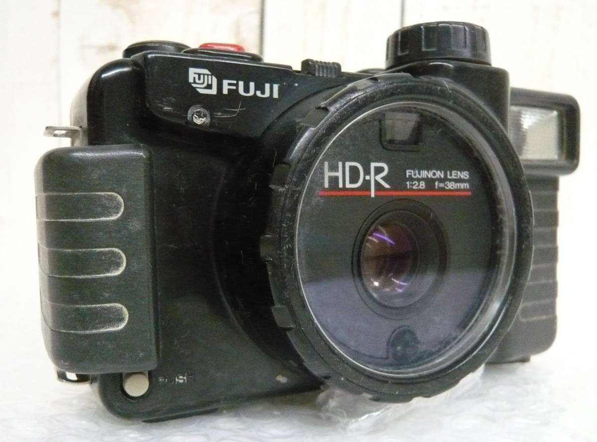 レトロ 当時物 RETRO CAMERA FUJI フジ 富士フィルム フィルム カメラ コンパクト 防水 HD-R DX FUJINON LENS F2.8/38mm_画像1