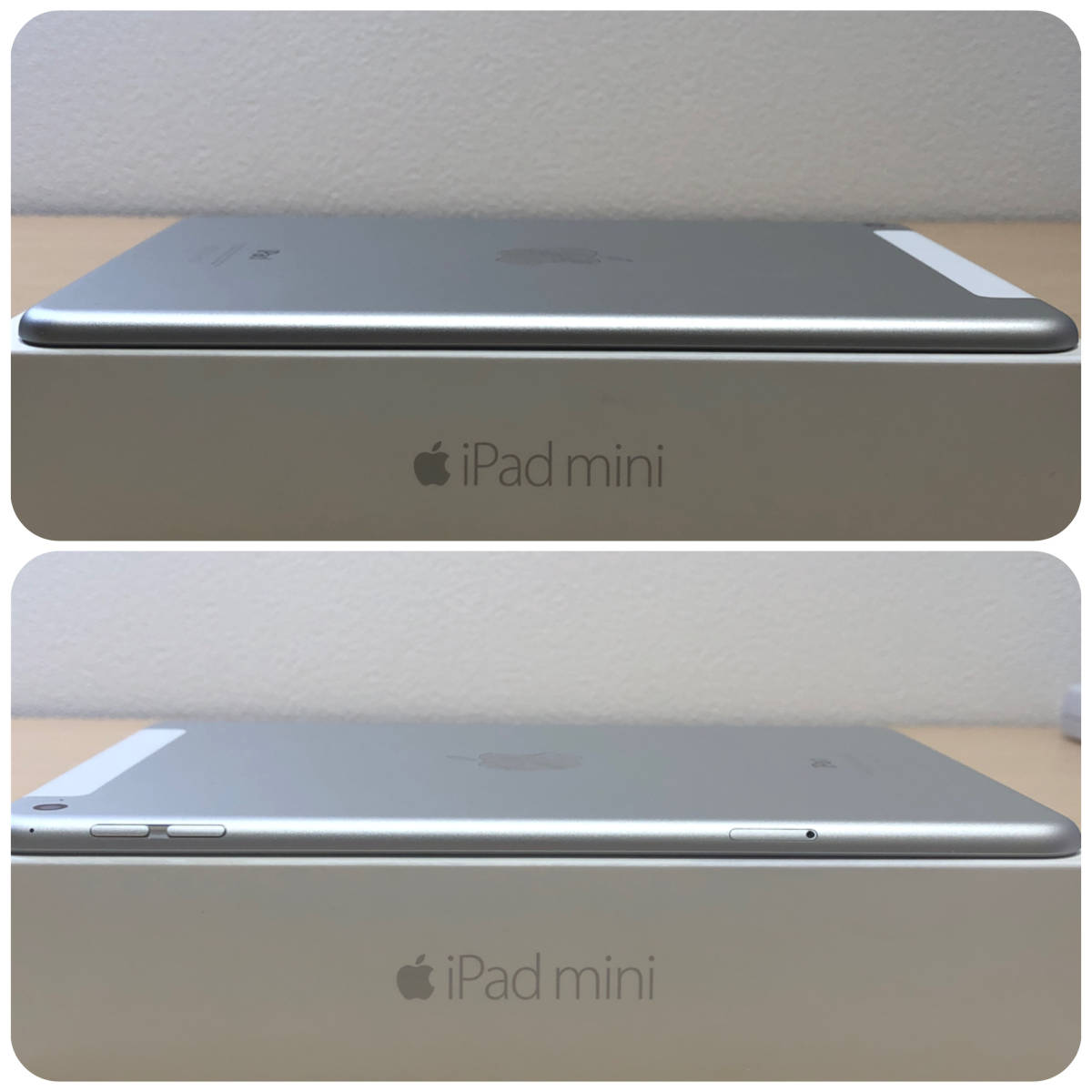 【美品】Apple iPad mini 4 16GB MK702J/A A1550 Wi-Fi+Cellularモデル docomo シルバー / 銀 セルラー SIMロック解除