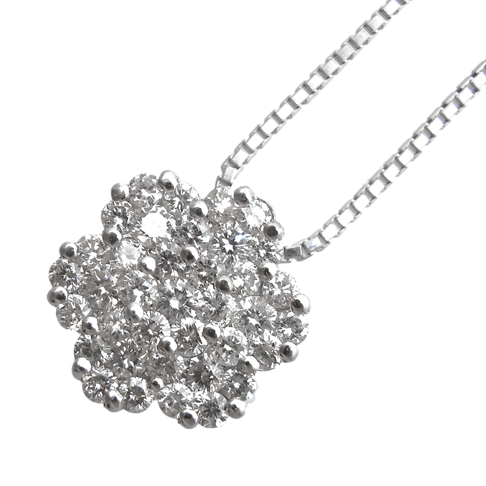 K18WG ダイヤネックレス 1.00ct ホワイトゴールド パヴェ | www.bauen