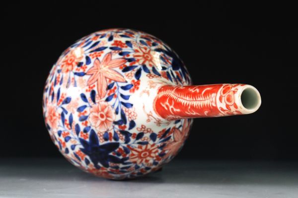 元禄時代 古伊万里 金彩草花文図花瓶 29cm 細密細工 極上品 一輪挿 唐物骨董[4521qp]_画像7