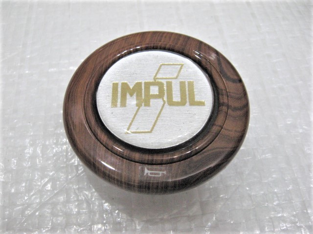 * rare "Impul" IMPUL wood grain mokme style Gold character horn button Claxon 1 point old car used 