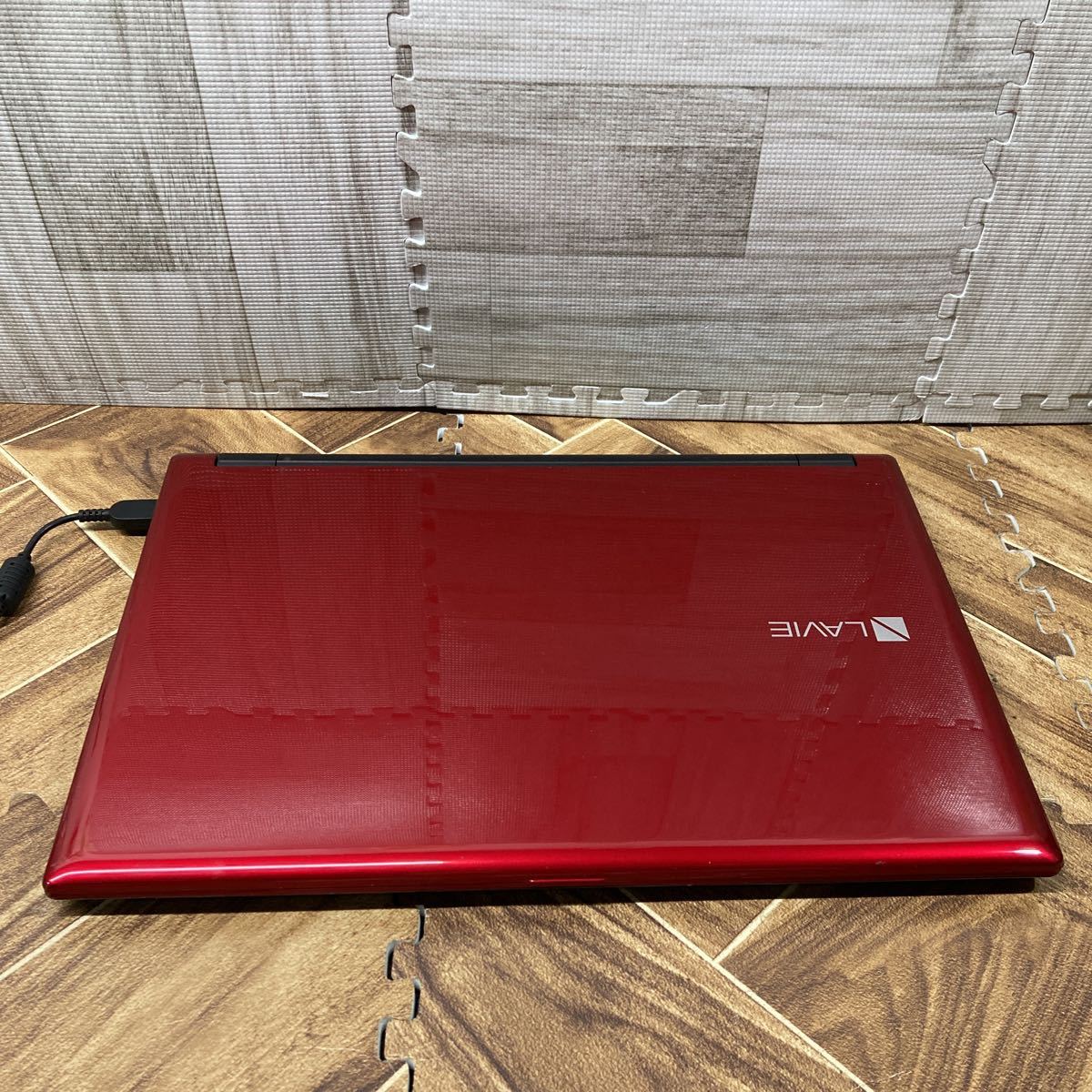 ZZ-5979 激安 最新OS Windows11Pro ノートPC NEC LAVIE NS150/F Celeron 3855U メモリ4GB HDD320GB レッド カメラ Bluetooth Office 中古品_傷あり