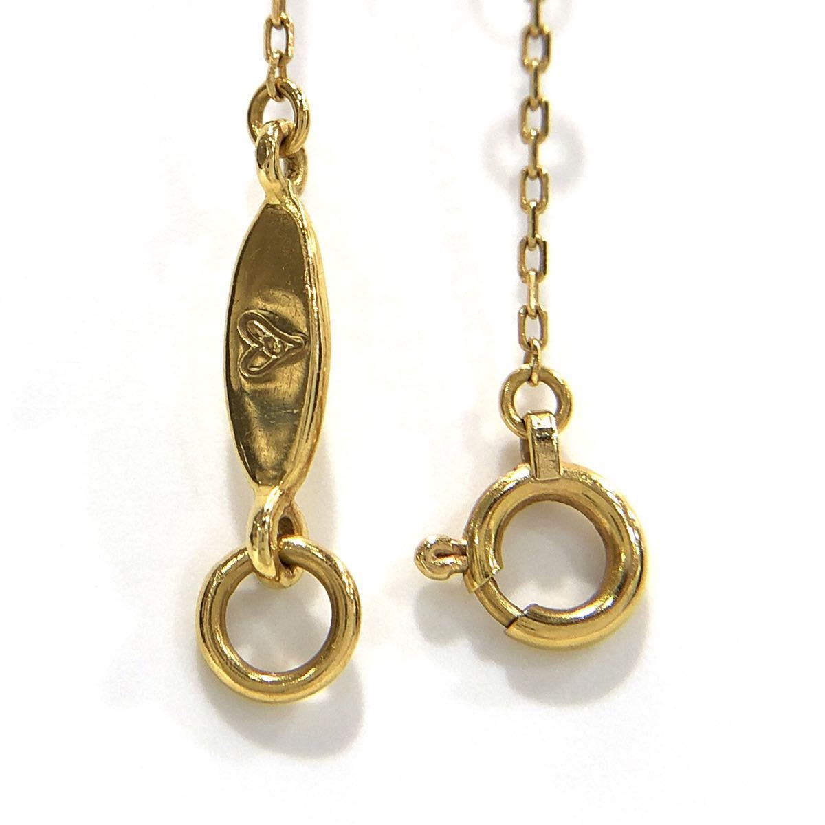 AHKAH Ahkah pavepaveVC0040010100 initial A necklace K18 yellow gold diamond 0.07ct lady's free shipping 