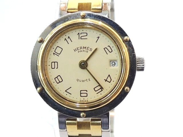 48%割引人気メーカー・ブランド 3F エルメス 時計 ☆ クリッパー 2022新発 【HERMES】✨極美品✨ クリッパー クロノグラフ 腕時計 レディース 腕時計(アナログ)
