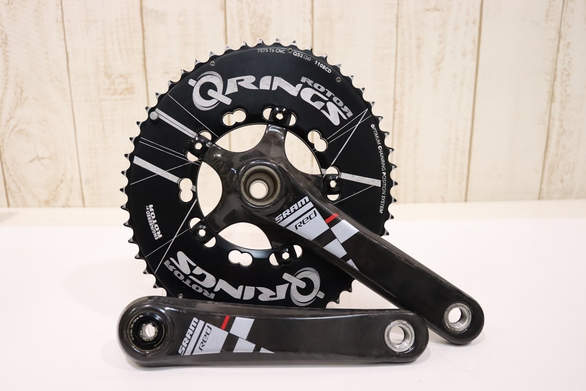 ☆SRAM スラム QRINGS換装 RED 170mm 52/36T 2x10s クランクセット BCD