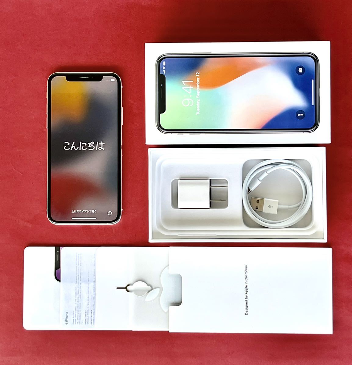 ☆極美品・元箱付☆ iPhone X 64GB Silver シルバー SIMロックなし