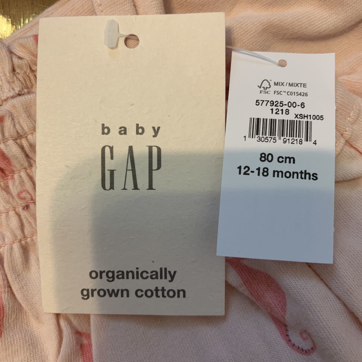 【新品】baby GAP ベビーギャップ 半袖 ロンパース ボディシャツ ショートオール パンツ 女の子 80cm ピンク