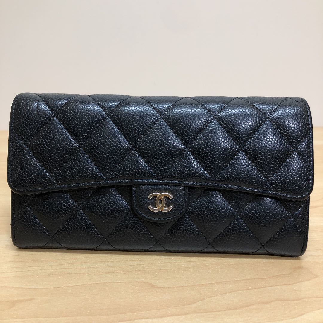 CHANEL シャネル 長財布 マトラッセ キャビアスキン ココマーク