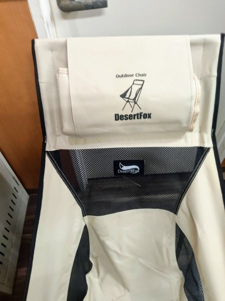 DESERT FOX アウトドアチェア 折り畳み シート付　ハイバック　耐荷重150kg　コンパクト イス 椅子 収納袋付属 キャンプ椅子 開封品