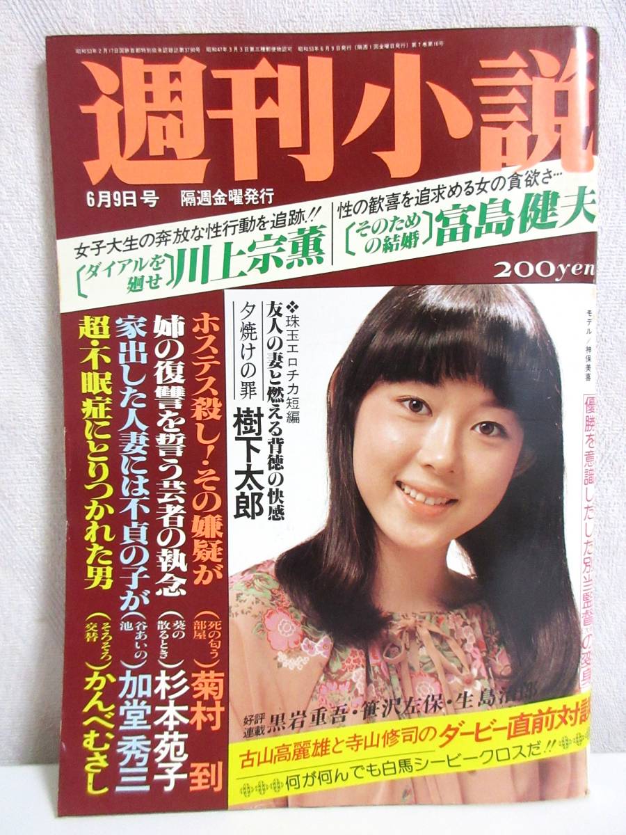 週刊小説 昭和53年 6月9日号 表紙 神保美喜 実業之日本社 RY285