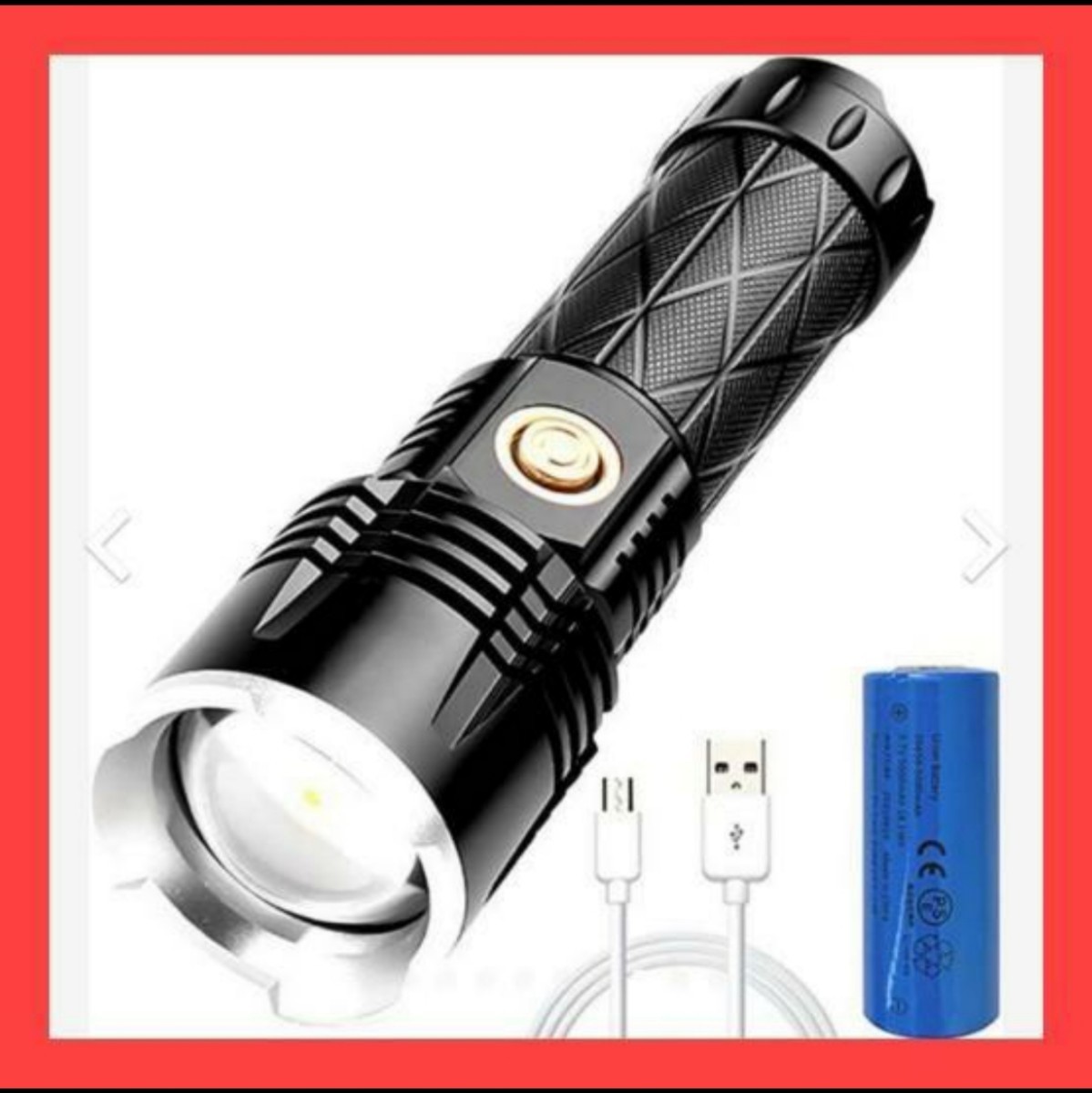 LED懐中電灯 ハンディライト 8500ルーメン　5モード調光　USB充電式 2