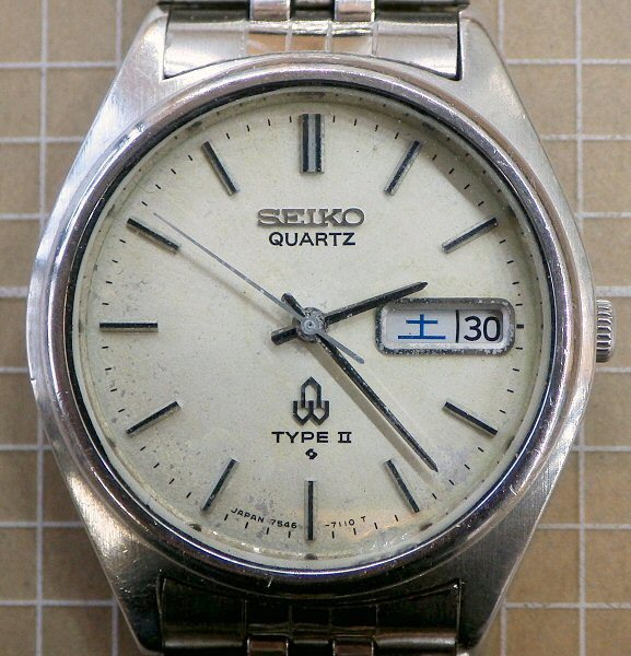 ★即決★送料無料★ヴィンテージ★SEIKO TYPEⅡ 7546-7100 セイコー タイプⅡ メンズ腕時計★電池交換済★バンドサイズ調整します★_画像3