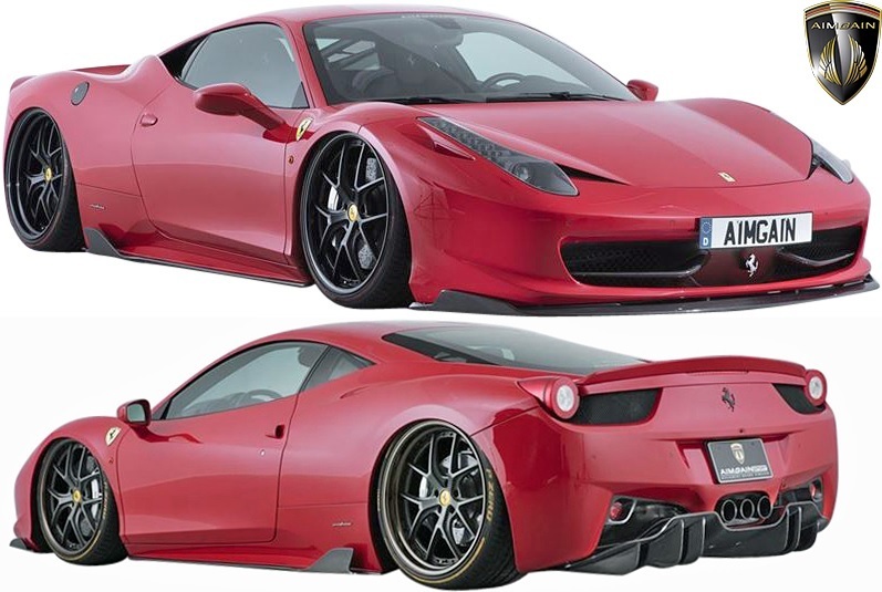 【M’s】Ferrari 458 Italia (2009y-2015y) AIMGAIN SPORT フルエアロ 3点／／ABA-F142 ドライカーボン エイムゲインスポーツ エアロ_画像1