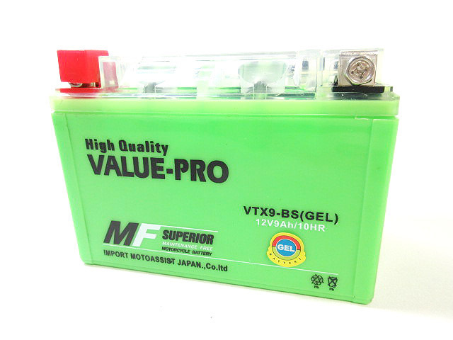 VTX9-BS【GEL】充電済ジェルバッテリー ◆ 互換 YTX9-BS CBR900RR CBR600F CB-1 VRX400 ブロス400 ブロス650 VFR750Rの画像3